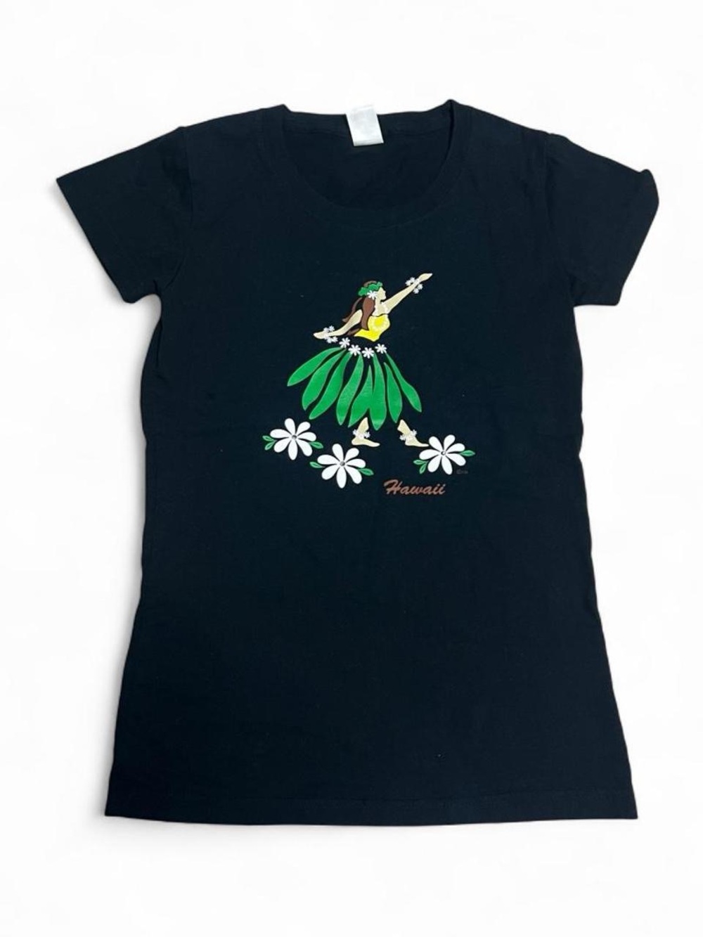 Black Hawaii Hula Graphic Short Sleeve Tee